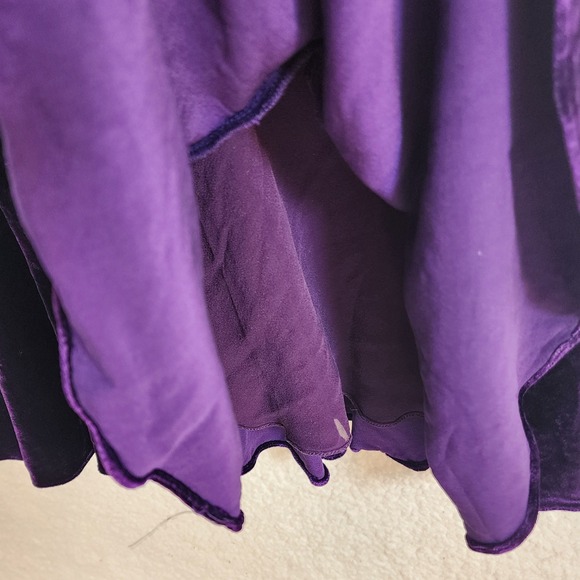 Polo Ralph Lauren Velvet Silk Blend Dress Sz 6 Purple Flutter Sleeve Party - Picture 13 of 15